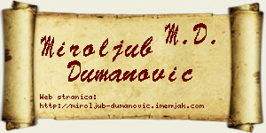 Miroljub Dumanović vizit kartica